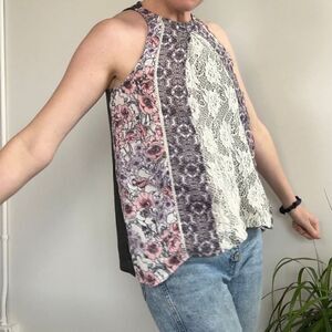 Skylar + Jade High Neck Floral Mixed Print Tank S‎
